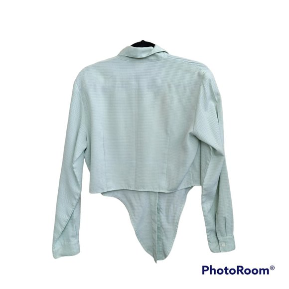 Vintage Cotton Seersucker Crop Tye Top - Picture 4 of 6